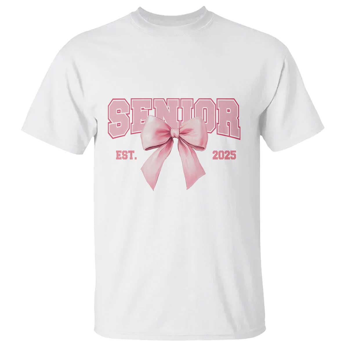 Funny Senior EST 2025 Graduation Coquette T Shirt