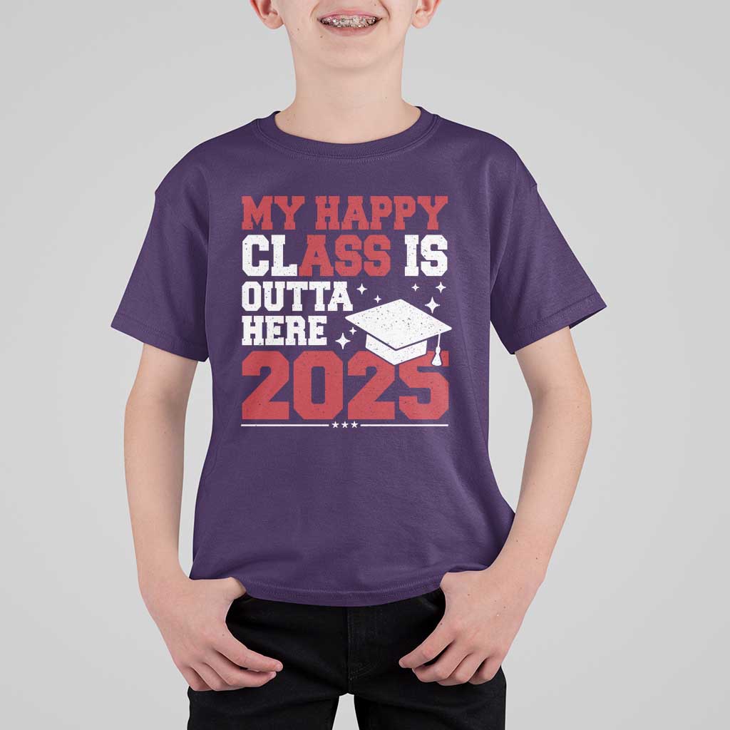 Funny My Happy Class Is Outta Here 2025 T Shirt For Kid Senior Graduation