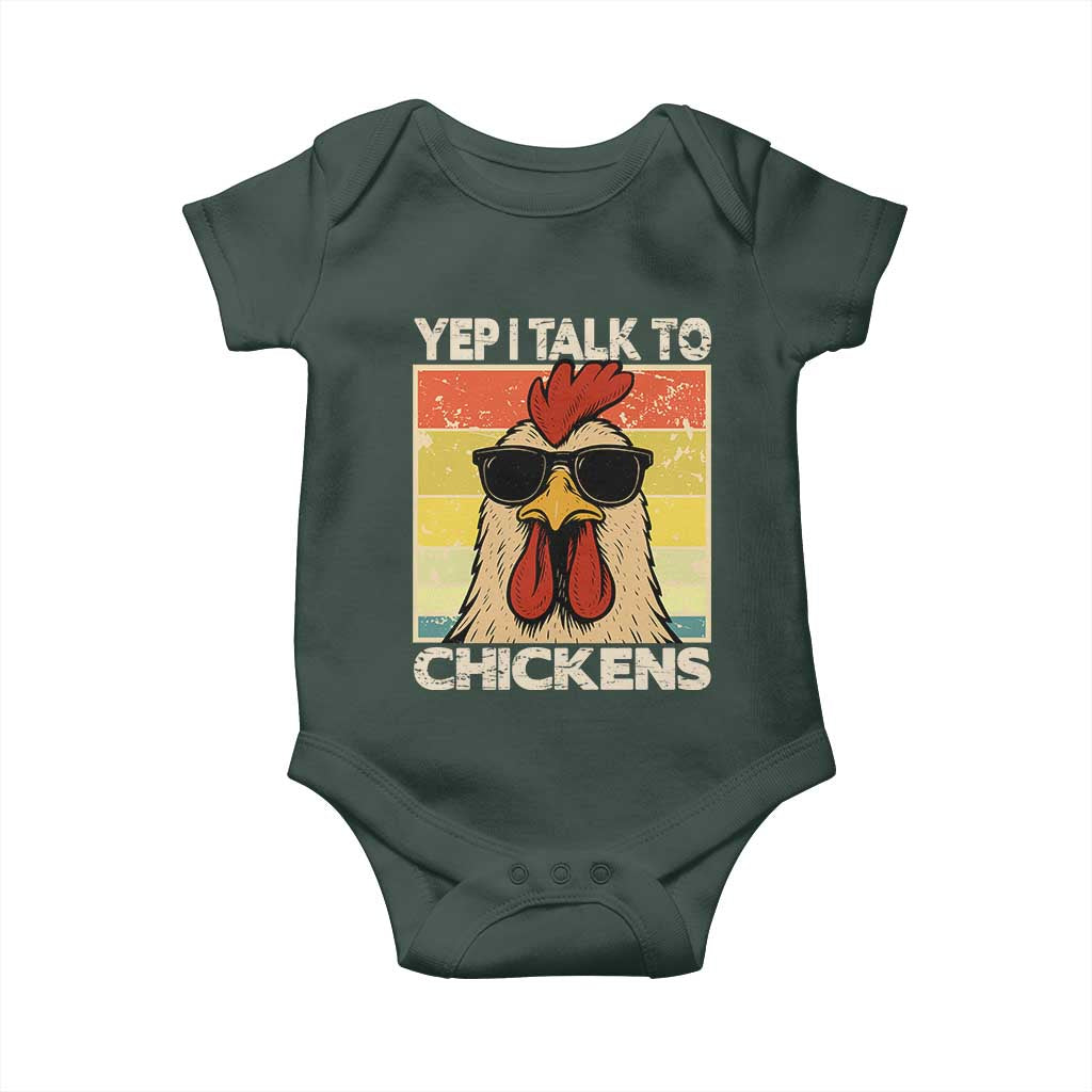 Funny Yep I Talk To Chickens Baby Onesie Chicken Buffs Farmyard Animal Lover