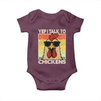 Funny Yep I Talk To Chickens Baby Onesie Chicken Buffs Farmyard Animal Lover