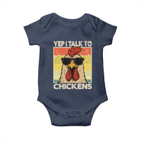 Funny Yep I Talk To Chickens Baby Onesie Chicken Buffs Farmyard Animal Lover