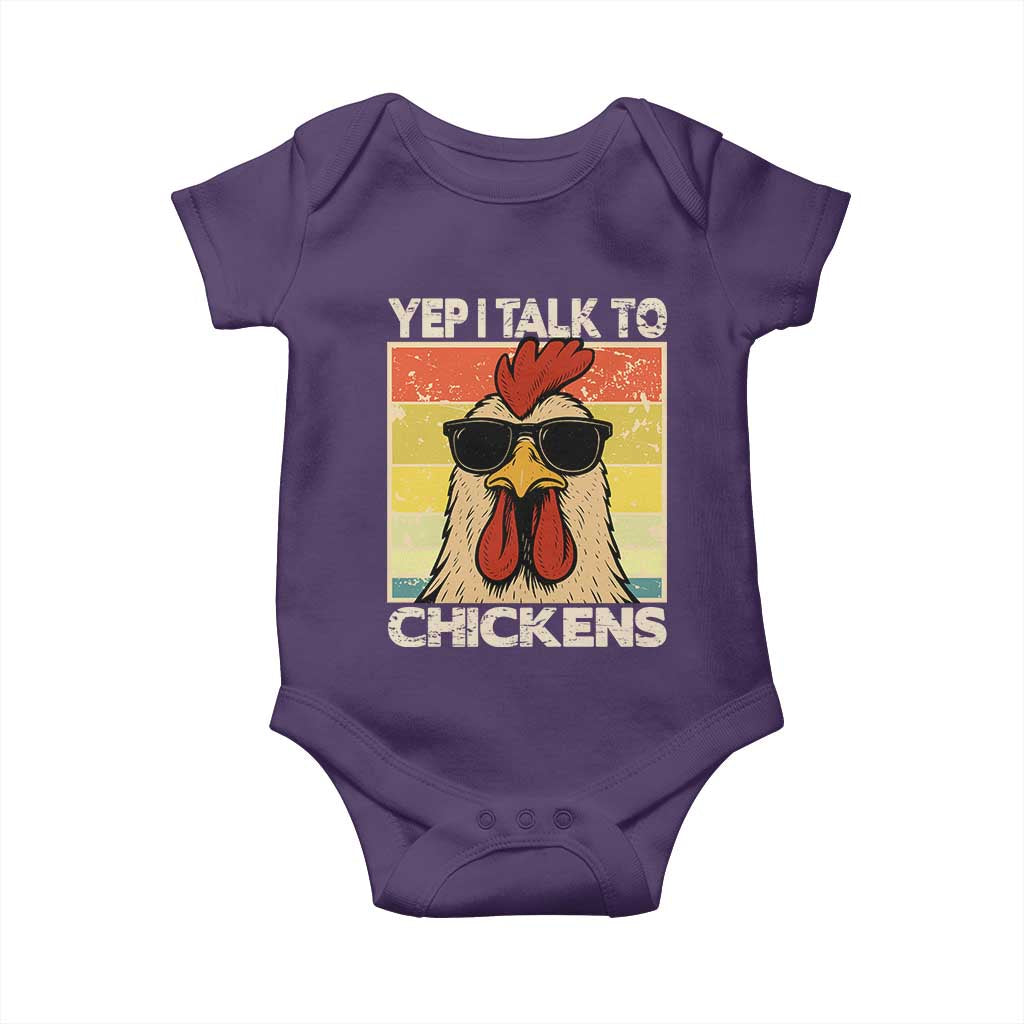 Funny Yep I Talk To Chickens Baby Onesie Chicken Buffs Farmyard Animal Lover