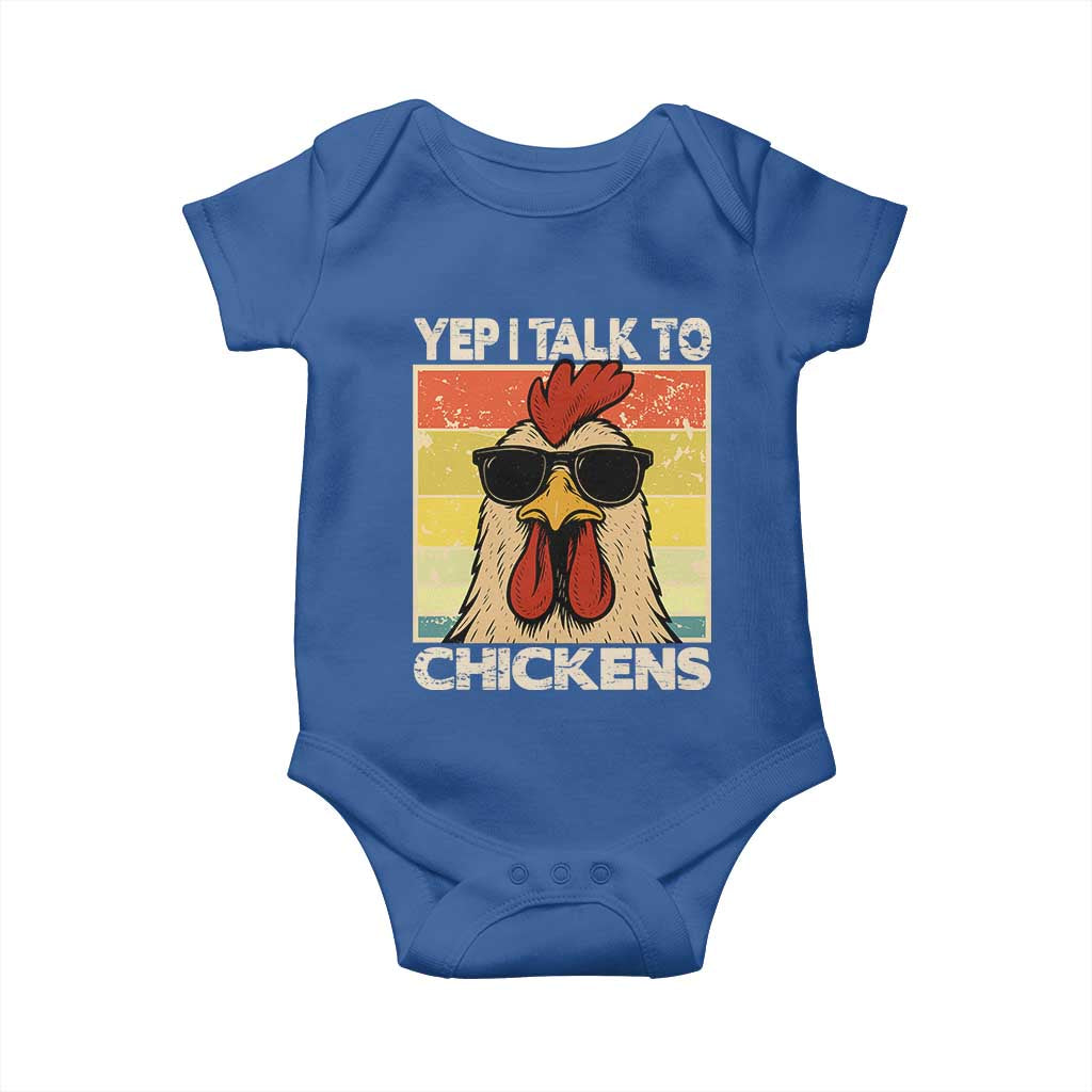 Funny Yep I Talk To Chickens Baby Onesie Chicken Buffs Farmyard Animal Lover