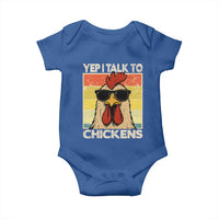Funny Yep I Talk To Chickens Baby Onesie Chicken Buffs Farmyard Animal Lover