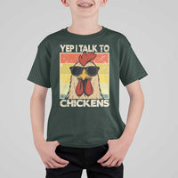 Funny Yep I Talk To Chickens T Shirt For Kid Chicken Buffs Farmyard Animal Lover
