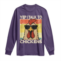 Funny Yep I Talk To Chickens Long Sleeve Shirt Chicken Buffs Farmyard Animal Lover