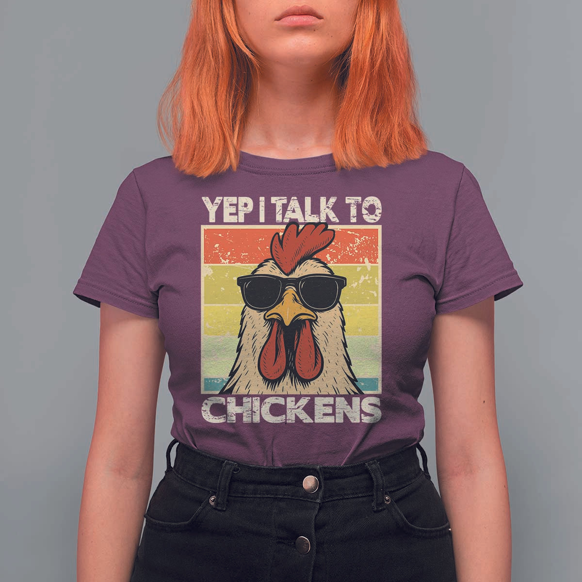 Funny Yep I Talk To Chickens T Shirt For Women Chicken Buffs Farmyard Animal Lover