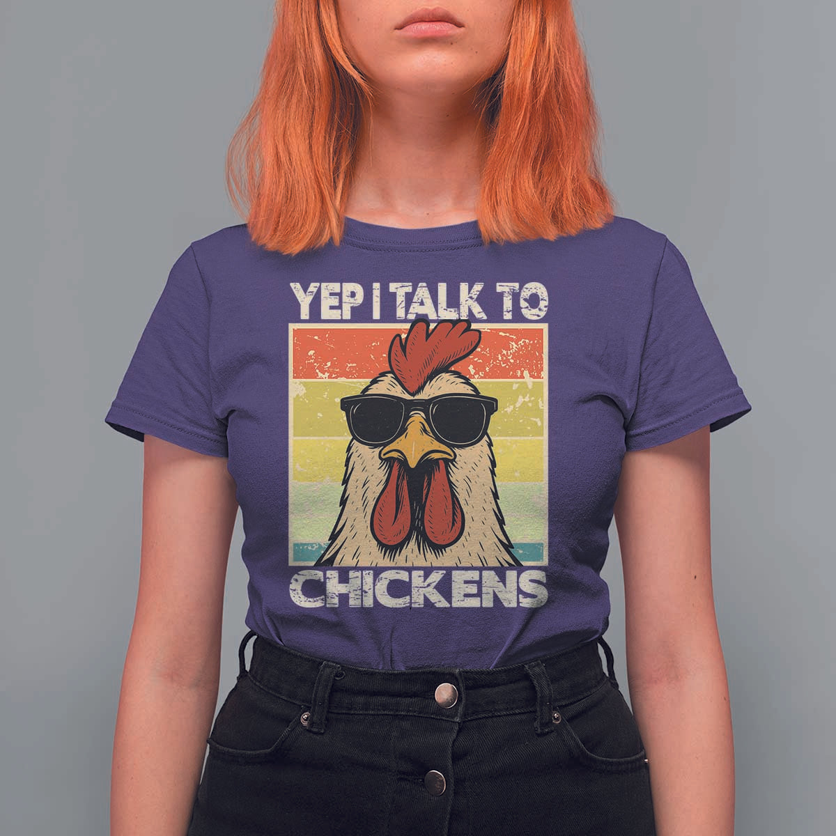 Funny Yep I Talk To Chickens T Shirt For Women Chicken Buffs Farmyard Animal Lover
