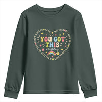Funny Test Day You Got This Youth Sweatshirt Testing Day Rock The Test Do Your Best Heart