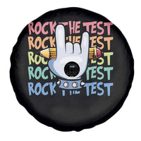 Funny Rock The Test Teacher Testing Day Spare Tire Cover Rock And Roll Hand Sign