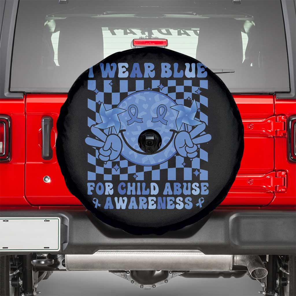 I Wear Blue For Child Abuse Awareness Month Spare Tire Cover