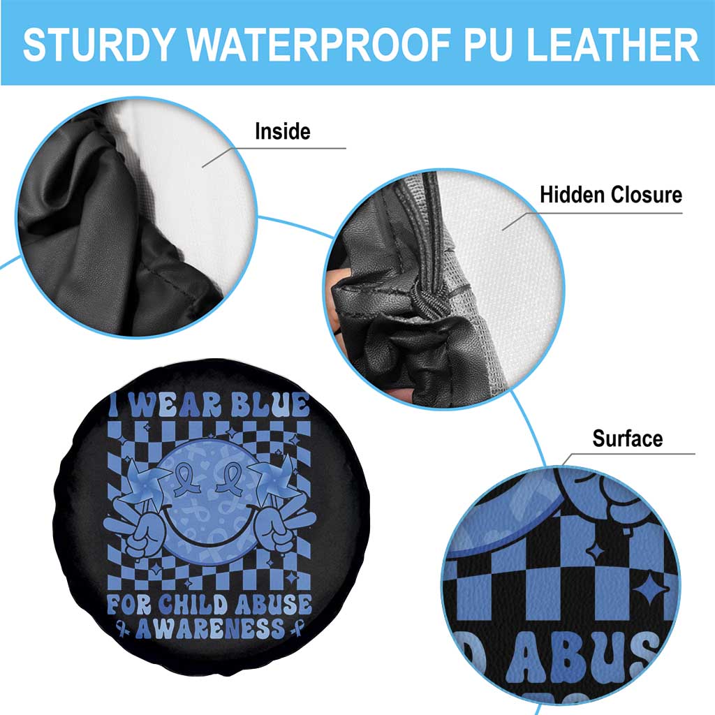 I Wear Blue For Child Abuse Awareness Month Spare Tire Cover
