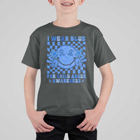 I Wear Blue For Child Abuse Awareness Month T Shirt For Kid