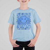 I Wear Blue For Child Abuse Awareness Month T Shirt For Kid
