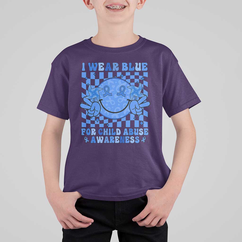 I Wear Blue For Child Abuse Awareness Month T Shirt For Kid