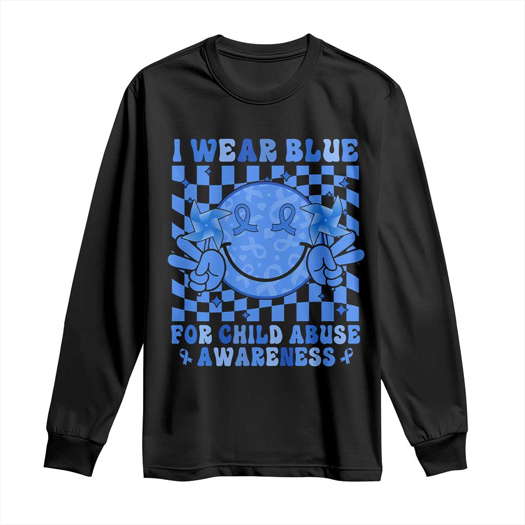 I Wear Blue For Child Abuse Awareness Month Long Sleeve Shirt