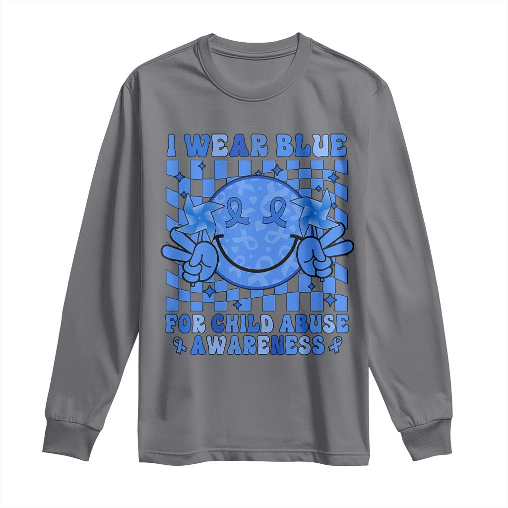 I Wear Blue For Child Abuse Awareness Month Long Sleeve Shirt