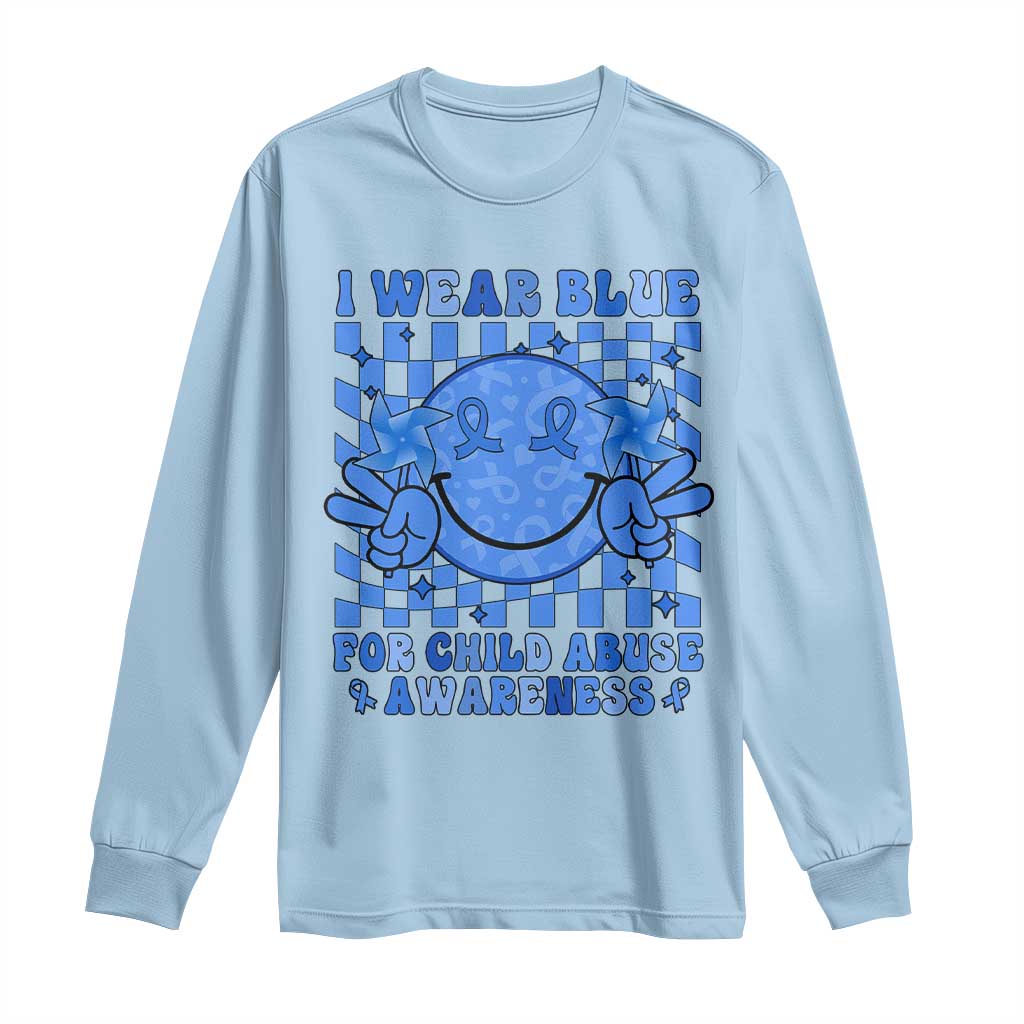 I Wear Blue For Child Abuse Awareness Month Long Sleeve Shirt