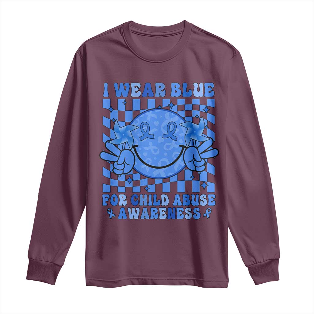 I Wear Blue For Child Abuse Awareness Month Long Sleeve Shirt