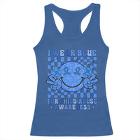 I Wear Blue For Child Abuse Awareness Month Racerback Tank Top