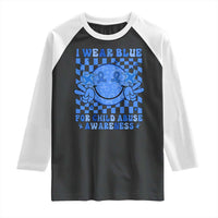 I Wear Blue For Child Abuse Awareness Month Raglan Shirt