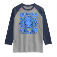 I Wear Blue For Child Abuse Awareness Month Raglan Shirt