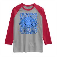 I Wear Blue For Child Abuse Awareness Month Raglan Shirt