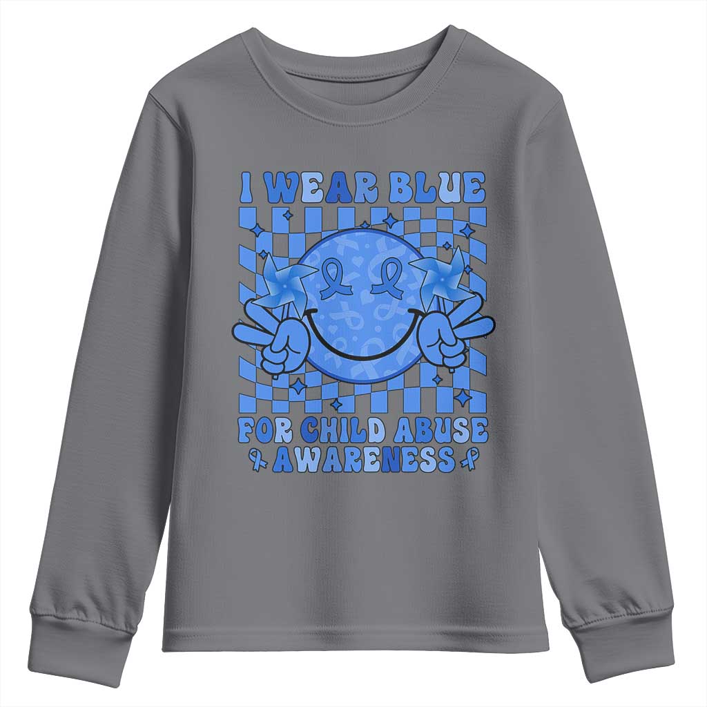 I Wear Blue For Child Abuse Awareness Month Youth Sweatshirt