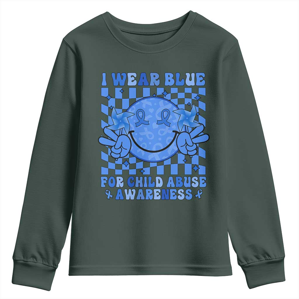 I Wear Blue For Child Abuse Awareness Month Youth Sweatshirt