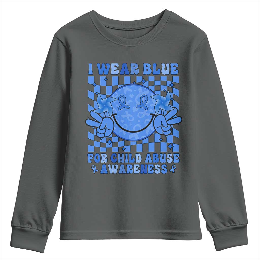 I Wear Blue For Child Abuse Awareness Month Youth Sweatshirt