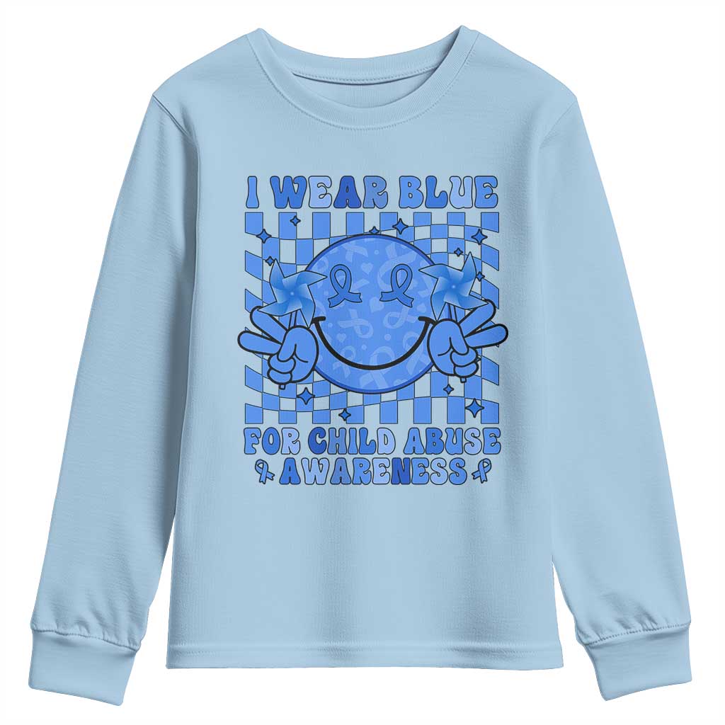 I Wear Blue For Child Abuse Awareness Month Youth Sweatshirt