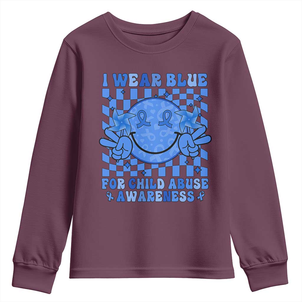 I Wear Blue For Child Abuse Awareness Month Youth Sweatshirt