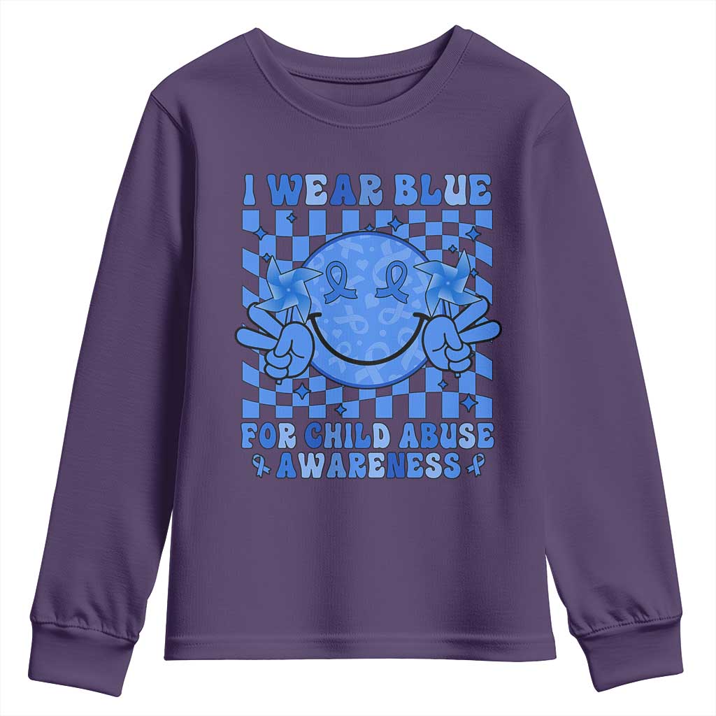 I Wear Blue For Child Abuse Awareness Month Youth Sweatshirt