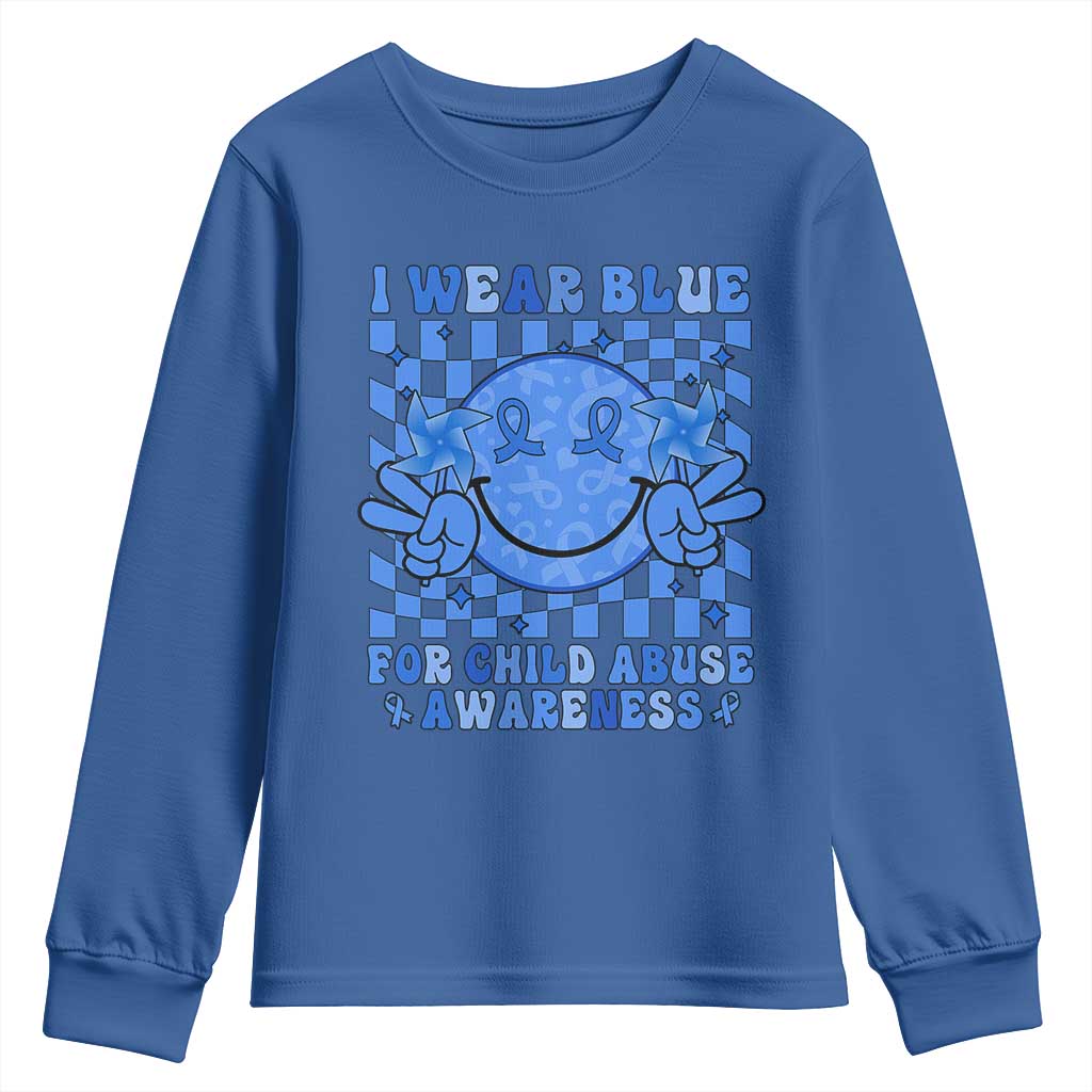 I Wear Blue For Child Abuse Awareness Month Youth Sweatshirt