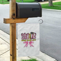 Funny Senior EST 2027 Graduation Garden Flag Twenty Twenty Seven Pink Bow