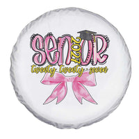 Funny Senior EST 2027 Graduation Spare Tire Cover Twenty Twenty Seven Pink Bow