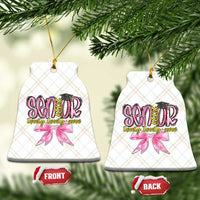 Funny Senior EST 2027 Graduation Ceramic Ornament Twenty Twenty Seven Pink Bow