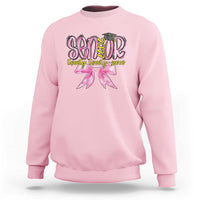 Funny Senior EST 2027 Graduation Sweatshirt Twenty Twenty Seven Pink Bow