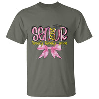 Funny Senior EST 2027 Graduation T Shirt Twenty Twenty Seven Pink Bow