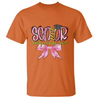 Funny Senior EST 2027 Graduation T Shirt Twenty Twenty Seven Pink Bow
