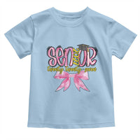 Funny Senior EST 2027 Graduation Toddler T Shirt Twenty Twenty Seven Pink Bow