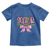 Funny Senior EST 2027 Graduation Toddler T Shirt Twenty Twenty Seven Pink Bow