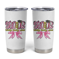 Funny Senior EST 2027 Graduation Tumbler Cup Twenty Twenty Seven Pink Bow
