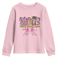Funny Senior EST 2027 Graduation Youth Sweatshirt Twenty Twenty Seven Pink Bow