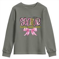 Funny Senior EST 2027 Graduation Youth Sweatshirt Twenty Twenty Seven Pink Bow