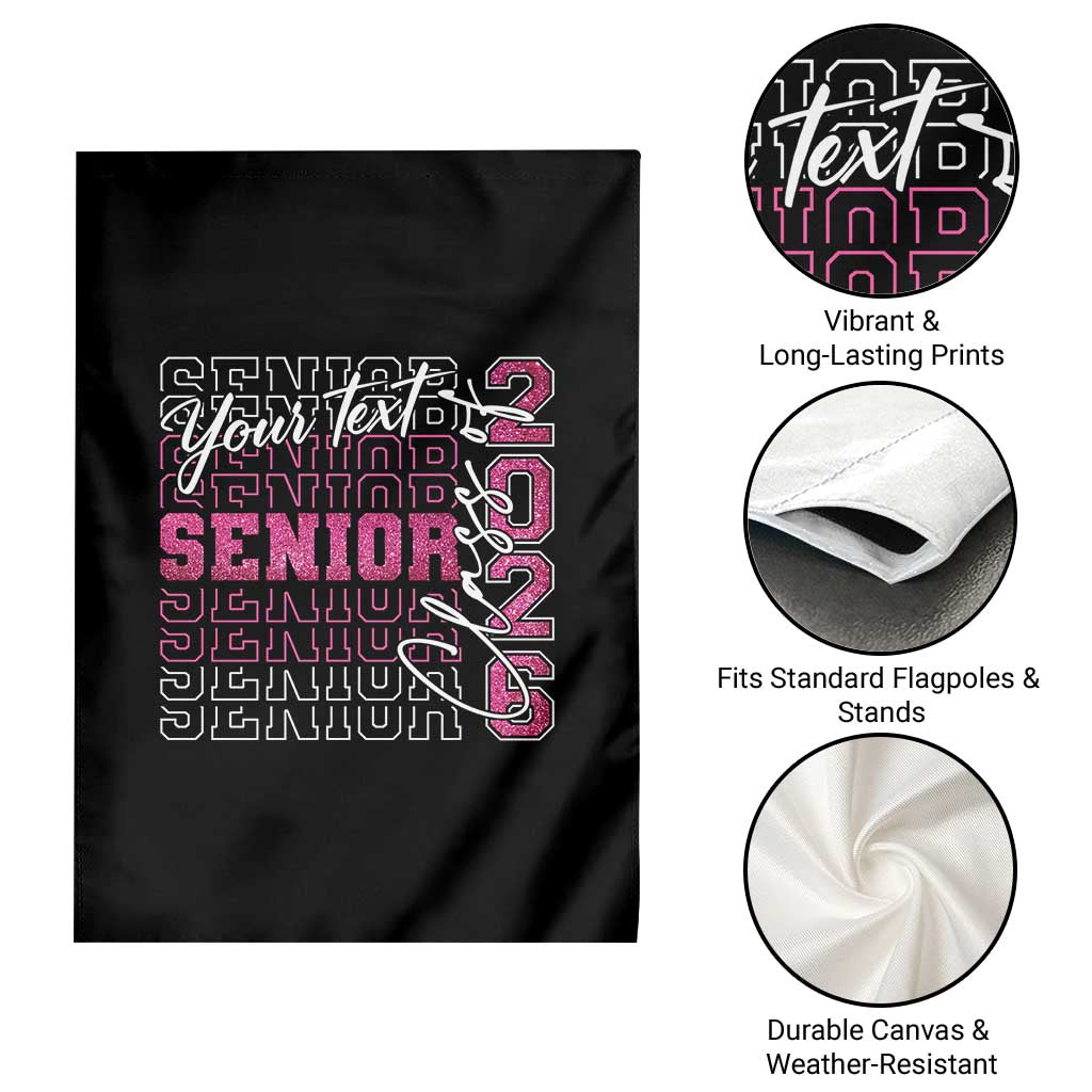 Personalized Senior 2026 Garden Flag Custom Text Class Of 2026 Graduation Glitter Print - Wonder Print Shop