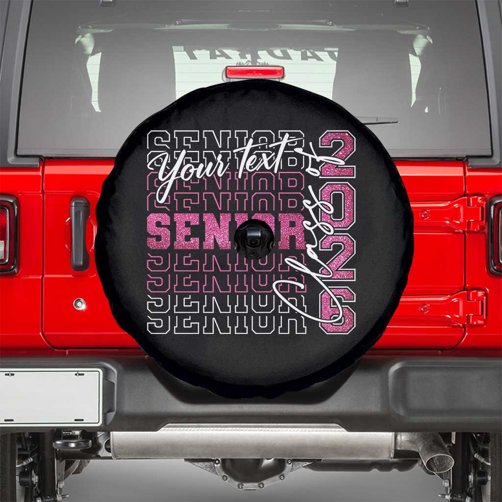 Personalized Senior 2026 Spare Tire Cover Custom Text Class Of 2026 Graduation Glitter Print - Wonder Print Shop