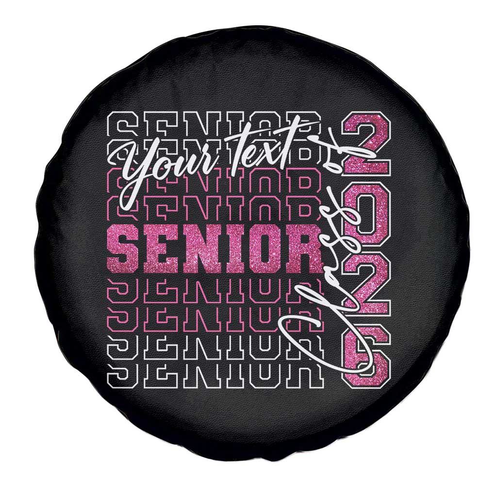 Personalized Senior 2026 Spare Tire Cover Custom Text Class Of 2026 Graduation Glitter Print - Wonder Print Shop