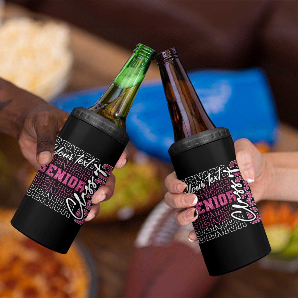 Personalized Senior 2026 4 in 1 Can Cooler Tumbler Custom Text Class Of 2026 Graduation Glitter Print - Wonder Print Shop