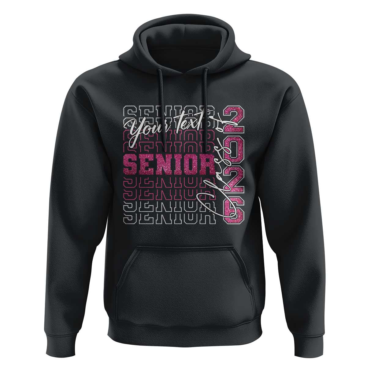 Personalized Senior 2026 Hoodie Custom Text Class Of 2026 Graduation Glitter Print - Wonder Print Shop